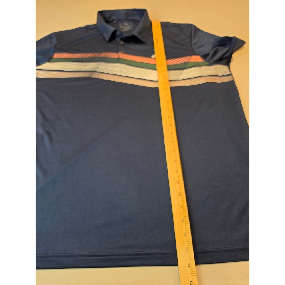 Adidas Mens Performance Polo Shirt Navy Blue Geometric Stripe IX2012 2XL - Picture 7 of 9